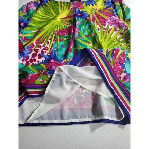 Rafaella‎ Women's Tropical Print Short Sleeve Blouse Colorful Floral Top Size M - Picture 8 of 10